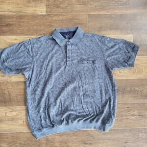 Men's XL David Taylor Blue Golf Polo Collared Short Sleeve Cinched Waist